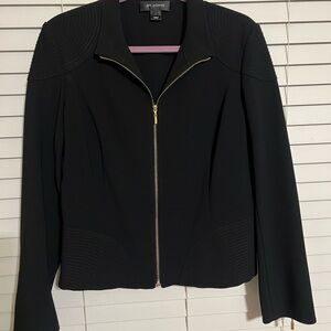 St. John Black Jacket with Gold Zipper